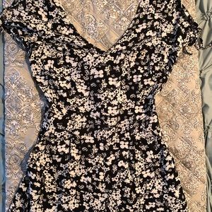 Express black & white flower romper